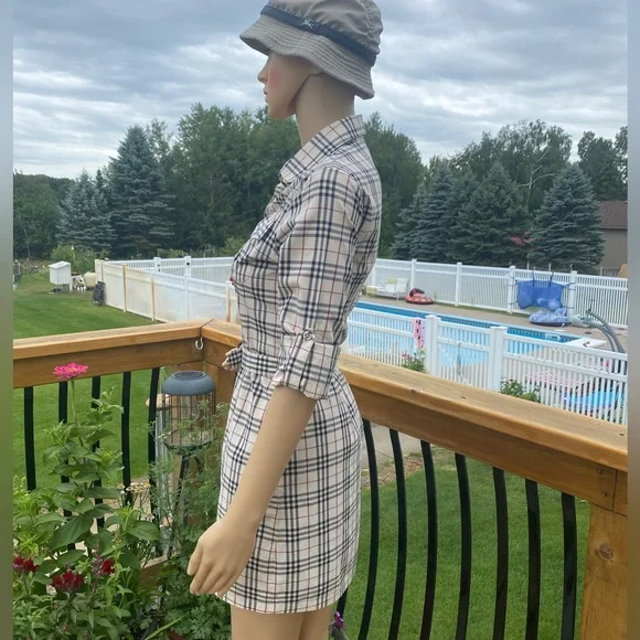 Burberry Nova Check BELTED Button Down Shirt Dress🔥NEW🔥Womens SM/Youth XL (12) - Picture 15 of 17